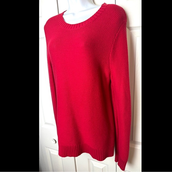J.CREW Mercantile Classic Crewneck Sweater Red Wool Blends Knit Workwear - Picture 4 of 11